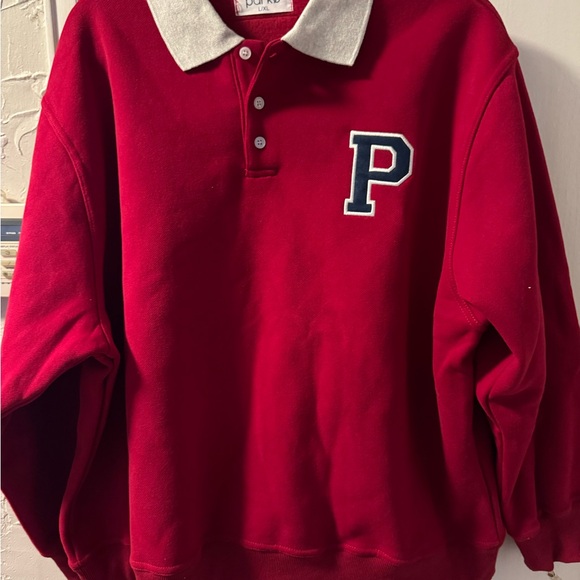 Parke Red Polo Collar rugby Sweatshirt brand new - Picture 4 of 5